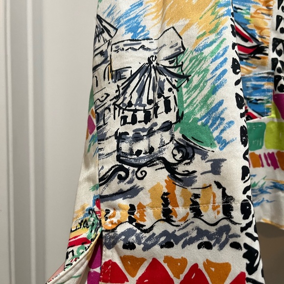 HARVE BENARD Vtg Geometric Vibrant Colorful Zip Jacket Blazer SZ 14 Artsy - Picture 4 of 7